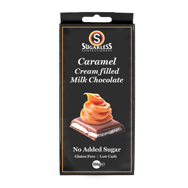 Sugarless Caramel Cream Filled &Milk Chocolate 100 g