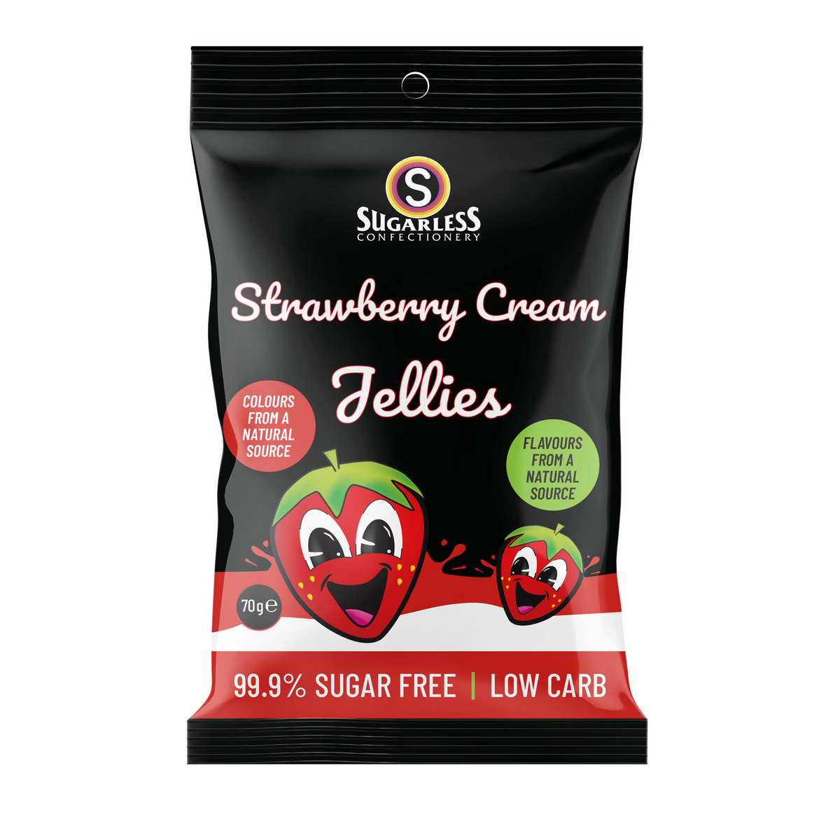Sugarless Strawberry Cream Jellies 70 g