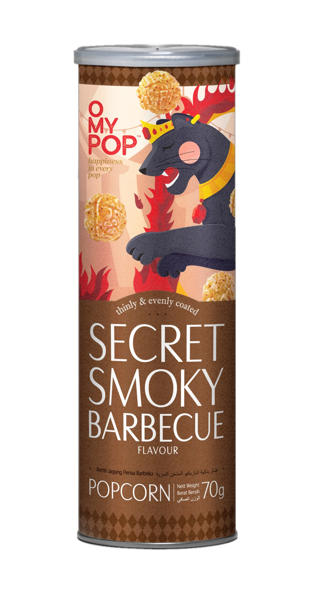Omypop Popcorn – Smoky Barbecue (70gm x 12 cans)