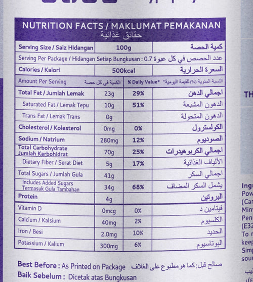 Nutrition Facts — حقائق التغذية