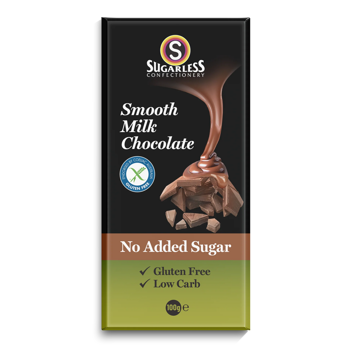 Sugarless Milk Chocolate Lactose Free 100g